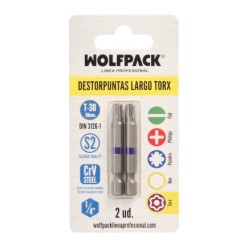 Puntas Largas Destornillador Torx T30 (2 Piezas), Acero S2 al Cromo Vanadio, Puntas Hexagonales, Destorpuntas,