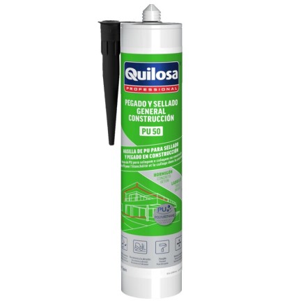 Masilla Poliuretano Negra Cartucho 300 ml,