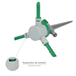 Aspersor Plástico 3 Brazos Con Pincho Con Regulador de Presión,