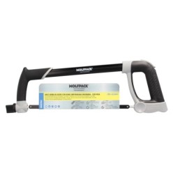 Arco Sierra Acero Con Doble Empuñadura Engomada, Angulo Corte Ajustable, Corta Acero, Aluminio, Madera, Plastico, Cobre