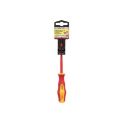 Destornillador Plano Aislado Certificado VDE 1,000 V, Medida 0,6x Ø 3,0 x 100 mm, Destornillador Seguridad Electricista