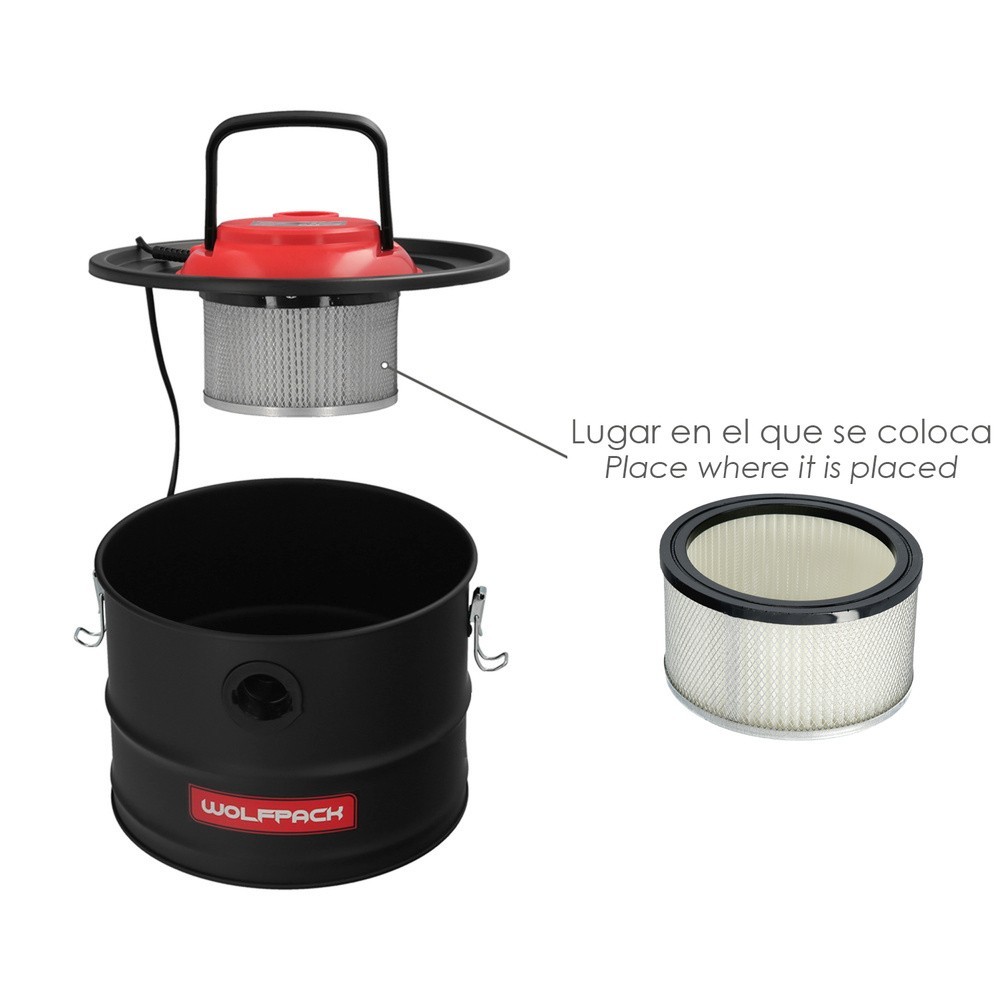 Filtro Para Aspirador De Cenizas Aspirador Cenizas Wolfpack 1200 Watt, 15 Litros (Codigo 07010550) al por Mayor | Almacén de Fer