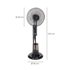 Ventilador Nebulizador, 3 Aspas de Gran Tamaño Ø 40 cm, Motor Cobre 75 Watt, Temporizador, Mando a Distancia Ventilador Con Agua