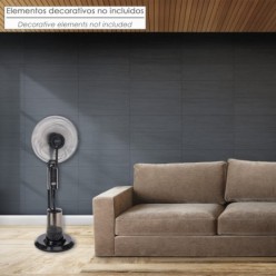 Ventilador Nebulizador, 3 Aspas de Gran Tamaño Ø 40 cm, Motor Cobre 75 Watt, Temporizador, Mando a Distancia Ventilador Con Agua