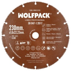 Disco Corte Madera / Plastico Ø 230 mm, Filo De Carburo De Tungsteno