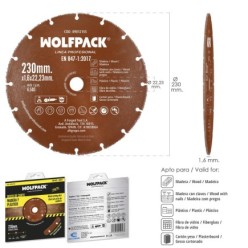 Disco Corte Madera / Plastico Ø 230 mm, Filo De Carburo De Tungsteno