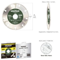 Disco Diamante Ø 115 mm, Marmol, Filo Especialmente Diamantado
