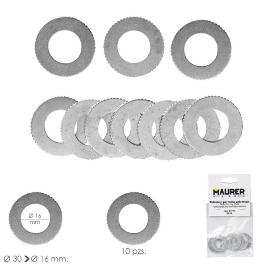 Adaptadores / Reductores Disco Corte Madera Ø 30 a Ø 16 mm, (Bolsa 10 piezas) al por Mayor | Almacén de Ferretería