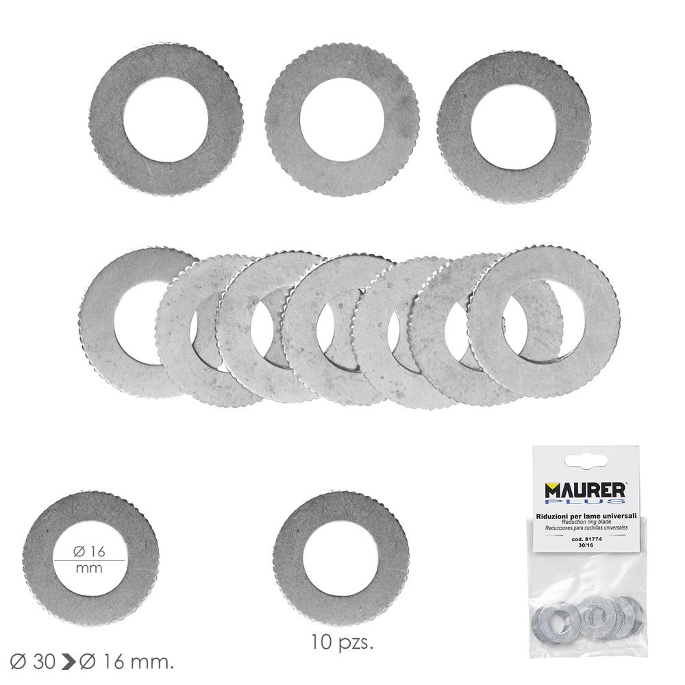 Adaptadores / Reductores Disco Corte Madera Ø 30 a Ø 16 mm, (Bolsa 10 piezas) al por Mayor | Almacén de Ferretería