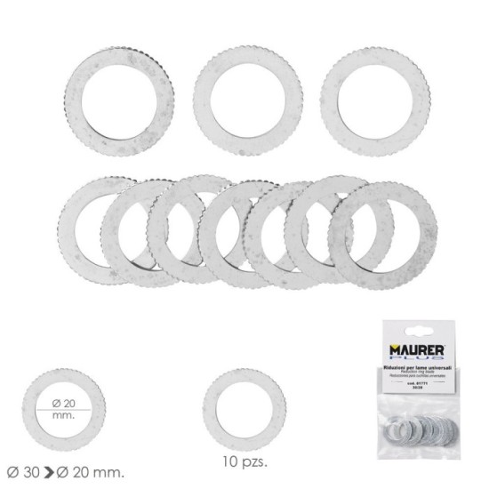 Adaptadores / Reductores Disco Corte Madera Ø 30 a Ø 20 mm, (Bolsa 10 piezas) al por Mayor | Almacén de Ferretería