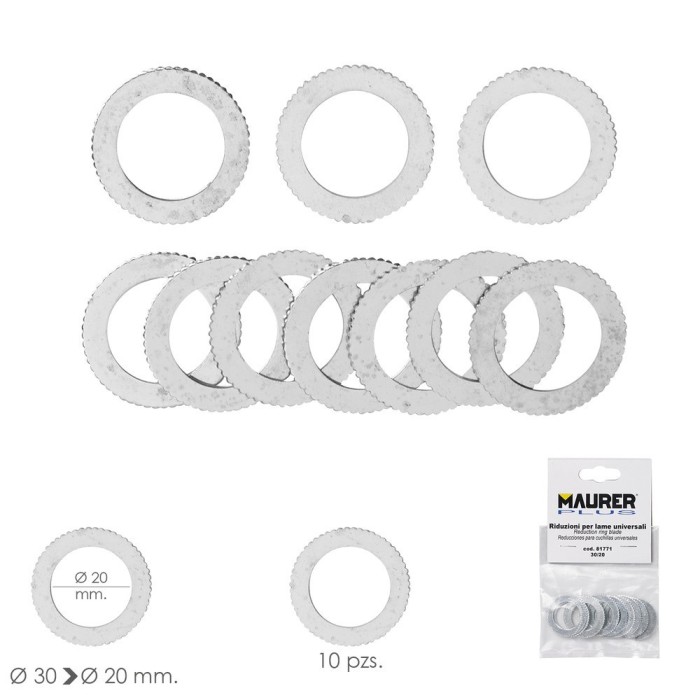Adaptadores / Reductores Disco Corte Madera Ø 30 a Ø 20 mm, (Bolsa 10 piezas) al por Mayor | Almacén de Ferretería