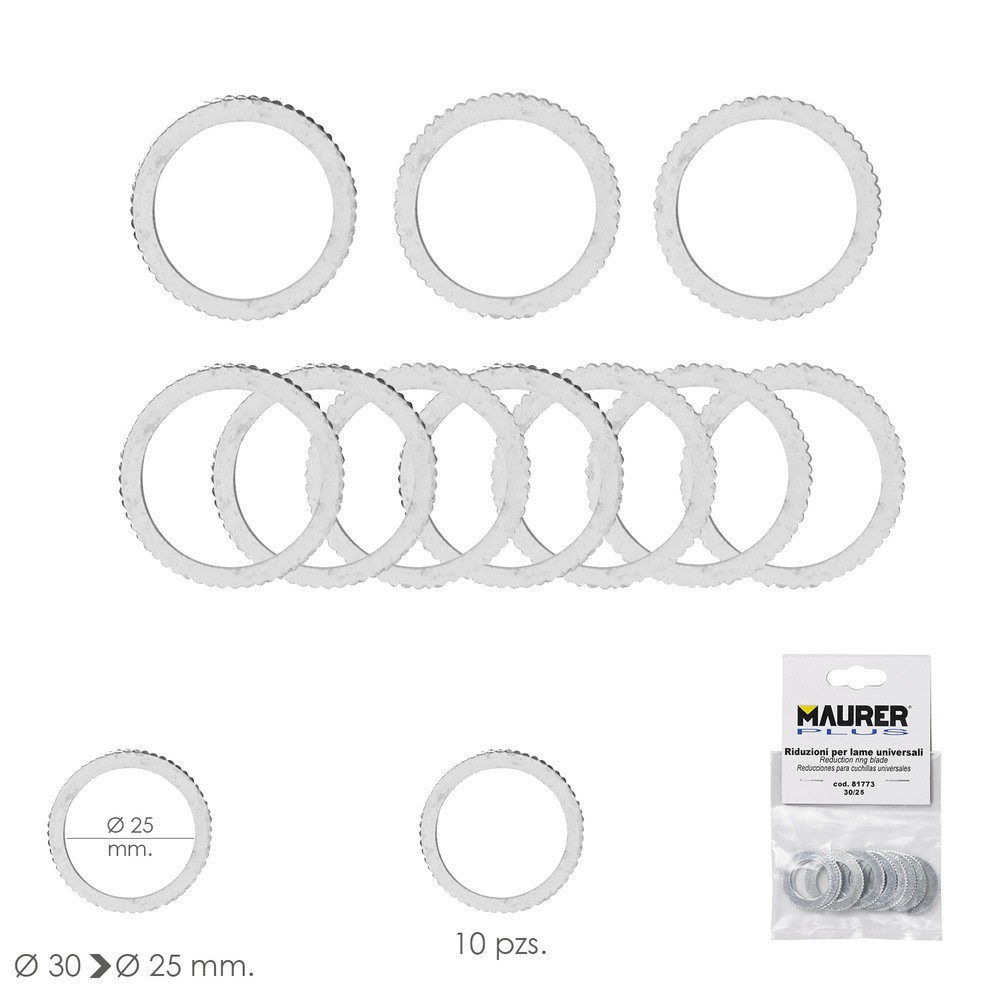 Adaptadores / Reductores Disco Corte Madera Ø 30 a Ø 25 mm, (Bolsa 10 piezas) al por Mayor | Almacén de Ferretería