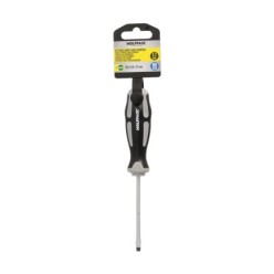 Destornillador Plano Estampado Acero S2 Mango TPR Bimaterial, Medida 0,8 x Ø 4,0 x 75 mm, DIN5265