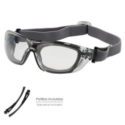 Gafas de Seguridad Acolchadas Cristales Transparentes Con Patillas o Goma Elastica,  Patillas Engomadas EN/166