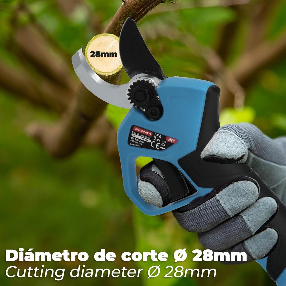 Tijeras Podar A Bateria 16,8 Volt, Con 2 Baterias 2 A/h, Mango Engomado, Ø Corte 40 mm, Con Maletín al por Mayor | Almacén de Fe