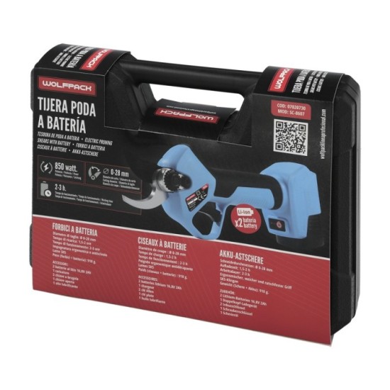 Tijeras Podar A Bateria 16,8 Volt, Con 2 Baterias 2 A/h, Mango Engomado, Ø Corte 40 mm, Con Maletín al por Mayor | Almacén de Fe