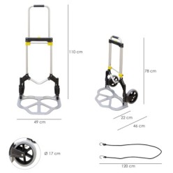Carretilla Plegable Aluminio Portatil   80 kg,