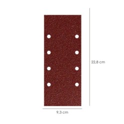 Lija Recambio Con Velcro 93x228 mm, con Agujeros Grano  80 (10 Piezas)