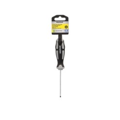 Destornillador Plano Vaciado Acero S2 Mango TPR Bimaterial, Medida 0,5 x Ø 3,0 x 75 mm,  DIN5265