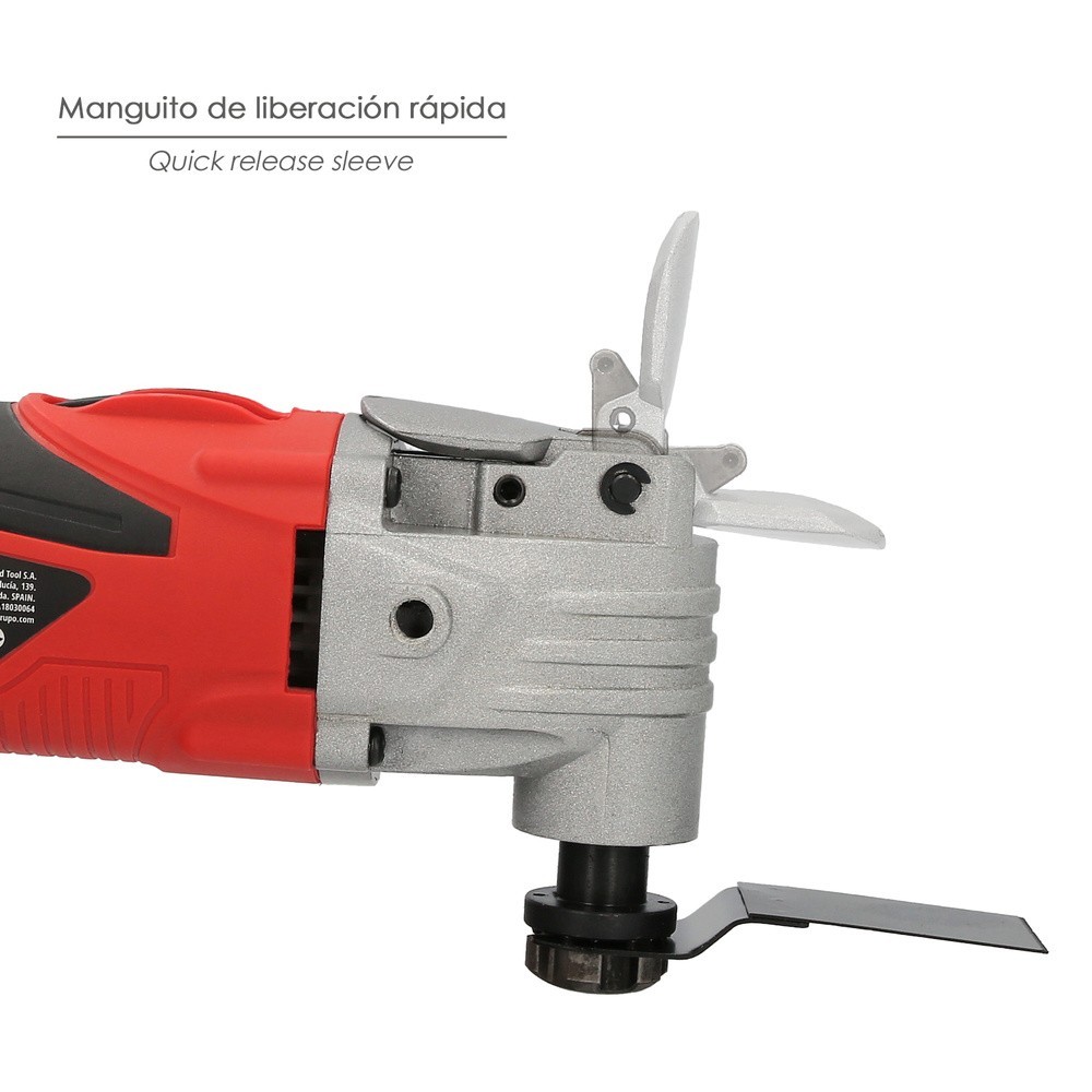 Herramienta Multifuncion Oscilante 300 Watt, Con Accesorios 23,000 R,P,M, Variador Velocidad, Cambio Rapido Hoja, Cortar, Lijar 