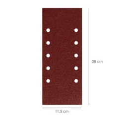 Lija Recambio Con Velcro 115x280 mm, con Agujeros Grano  120 (10 Piezas)