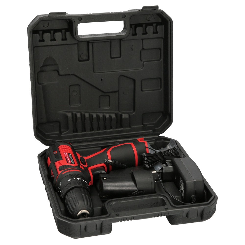 Taladro Atornillador 12 V, Con 2 Velocidades y Percutor, Bateria 1,300 mAh, Par Apriete 35 Nm, al por Mayor | Almacén de Ferrete