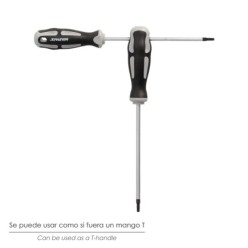 Destornillador Torx Acero S2 Mango TPR Bimaterial, Medida T06 x Ø 3,0 x 75 mm,