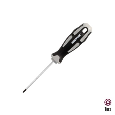 Destornillador Torx Inviolable Acero S2 Mango TPR Bimaterial, Medida T09 x Ø 3,0 x 75 mm,