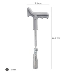 Llave Bujias Articulada 16 mm, Con Mango T