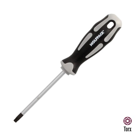 Destornillador Torx Inviolable Acero S2 Mango TPR Bimaterial, Medida T30 x Ø 6,0 x 100 mm,