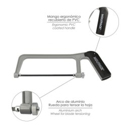 Arco Sierra Mini Profesional Aluminio Hoja 150 mm, Serrucho, Segueta, Segueta, Mini Arco Sierra