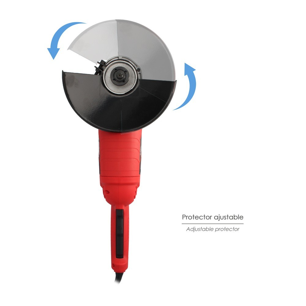 Amoladora Angular 2,400 Watt, Disco Ø 230 mm, 6,500 R,P,M, Mango 3 Posiciones Eje M14 Protector Disco Ajustable, Anti arranque a