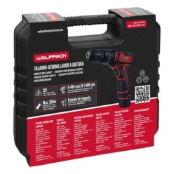 Taladro Atornillador 12 V, Con 2 Velocidades y Percutor, Bateria 1,300 mAh, Par Apriete 35 Nm,