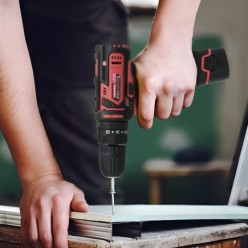 Taladro Atornillador 12 V, Con 2 Velocidades y Percutor, Bateria 1,300 mAh, Par Apriete 35 Nm,