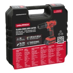 Taladro Atornillador 20 V, Con 2 Velocidades y Percutor, Bateria 2 Ah, Par Apriete 35 Nm,