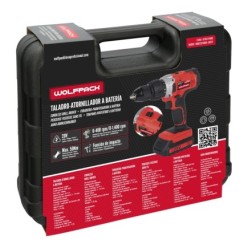 Taladro Atornillador 20 V, Con 2 Velocidades y Percutor, Bateria 2 Ah, Par Apriete 50 Nm,