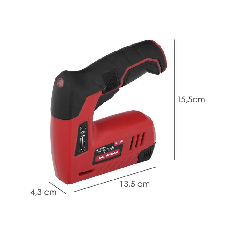 Clavadora Grapadora  Recargable, Pistola Grapas y Clavos, Clavadora a Bateria, 1,500 mAh, 40 Grapas Minuto Con Grapas y Clavos a