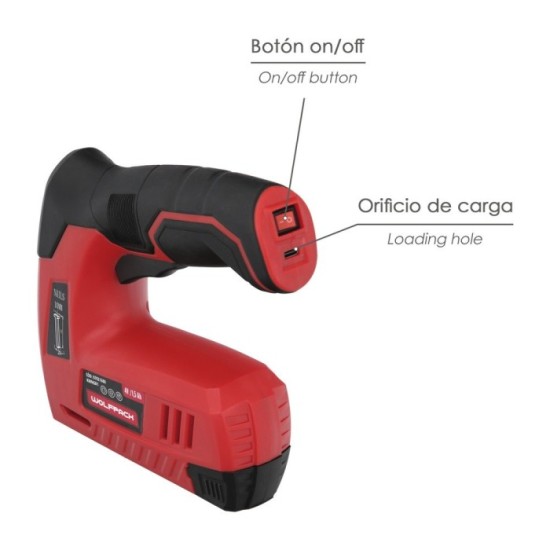 Clavadora Grapadora  Recargable, Pistola Grapas y Clavos, Clavadora a Bateria, 1,500 mAh, 40 Grapas Minuto Con Grapas y Clavos a