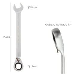 Llave Combinada Con Carraca 17 mm, DIN 3113
