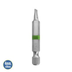 Puntas Destornillador Largo Plano 4 mm, (2 Piezas), Acero S2 al Cromo Vanadio, Puntas Hexagonales, Destorpuntas,