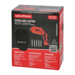 Atornillador 4 V, Con Led, Funda y 5 Destorpuntas, Bateria Recargable USB