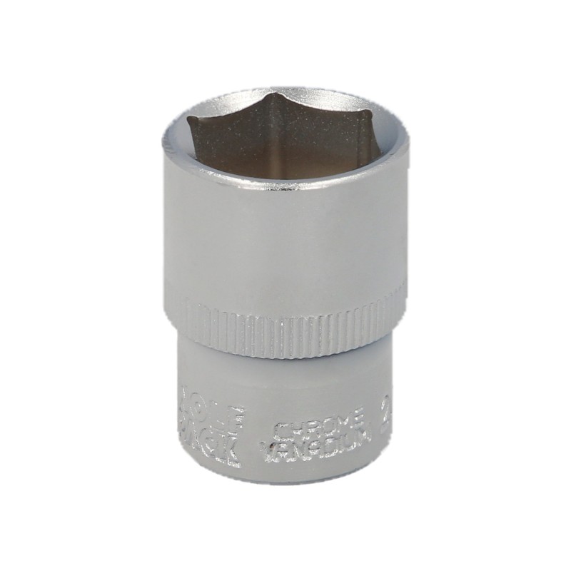 Llave Vaso 1/2" Hexagonal 20 mm, Perfil de 6 caras, Acero Cromo Vanadio, Aristas Redondas