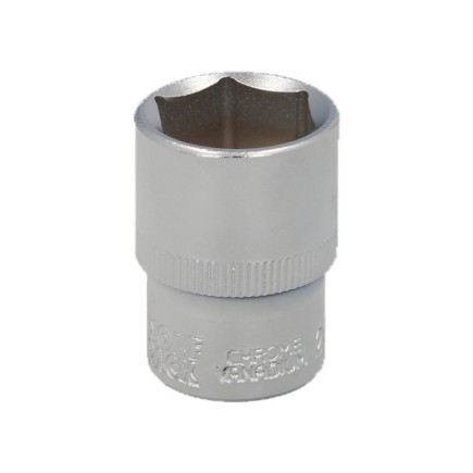 Llave Vaso 1/2" Hexagonal 20 mm, Perfil de 6 caras, Acero Cromo Vanadio, Aristas Redondas