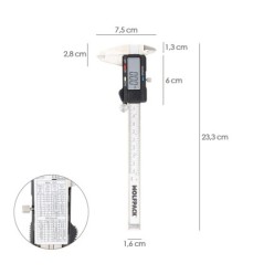 Calibre Digital Acero Inoxidable 150 mm, Pie de Rey, Paquimetro, Pantalla LCD, Boton de Bloqueo