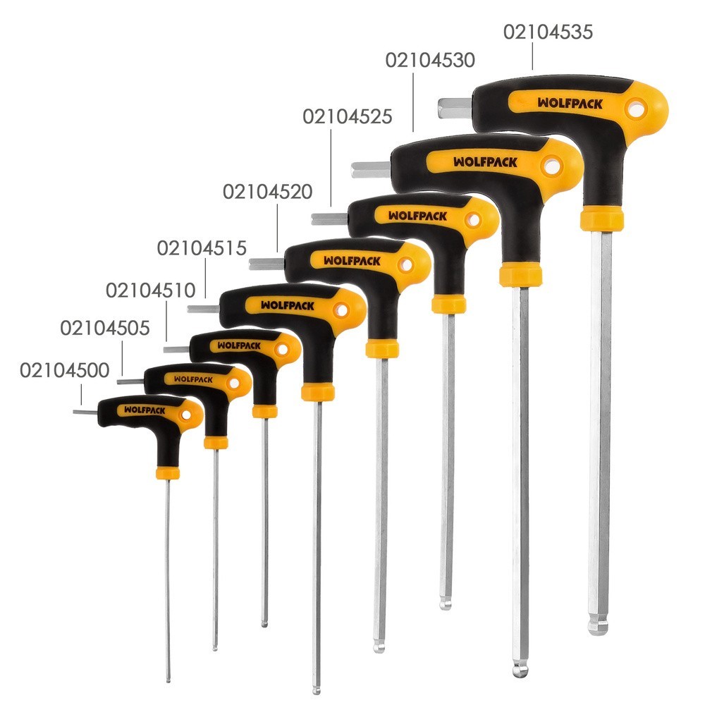 Llave Allen Con Bola Mango Bimaterial "Soft Touch" Forma T 2,0 mm, Acero Cromo Vanadio, Destornillador allen, llave hexagonal al