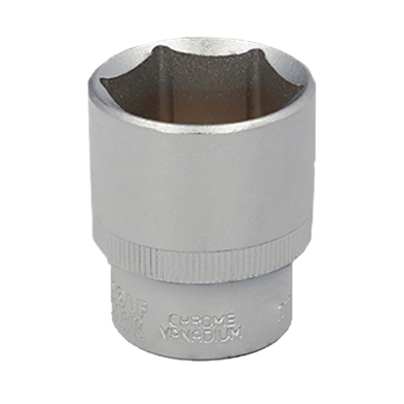 Llave Vaso 1/2" Hexagonal 32 mm, Perfil de 6 caras, Acero Cromo Vanadio, Aristas Redondas
