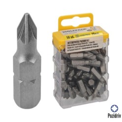 Puntas Destornillador Pozidriv Nº 1 (50 Piezas), Acero S2 al Cromo Vanadio, Puntas Hexagonales, Destorpuntas,