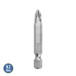 Puntas Largas Destornillador Pozidriv Nº 2 (20 Piezas), Acero S2 al Cromo Vanadio, Puntas Hexagonales, Destorpuntas,