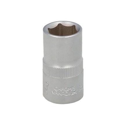 Llave Vaso 1/2" Hexagonal 14 mm, Perfil de 6 caras, Acero Cromo Vanadio, Aristas Redondas