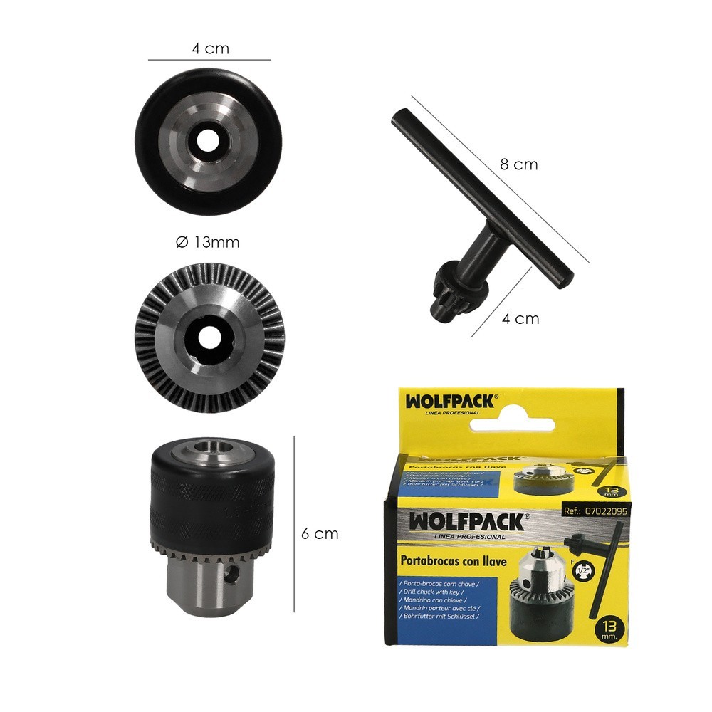Portabrocas Con Llave 1/2" Hembra Ø 13 mm, para Taladros y Taladradoras al por Mayor | Almacén de Ferretería